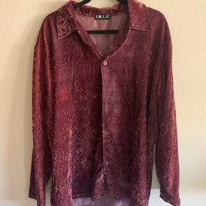 Vintage maroon YMLA long sleeve shirt
